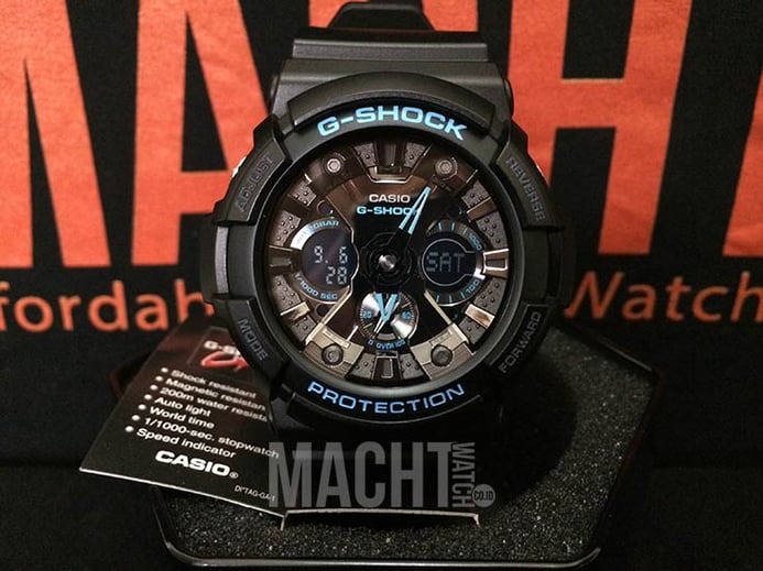 Casio G-Shock GA-201BA-1ADR Black Digital Analog Dial Black Resin Strap