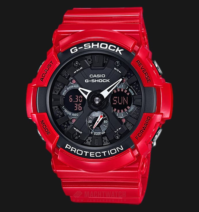 Casio G-Shock Limited Models GA-201RD-4ACR Men Digital Analog Display Dial Red Resin Strap