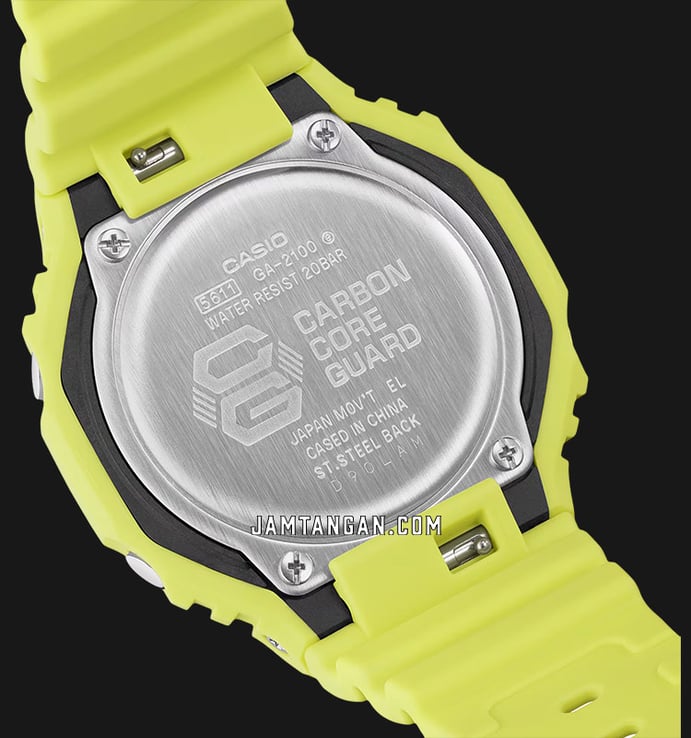 Casio G-Shock X ITZY GA-2100-9A9DR Tone On Tone Series Analog Digital Dial Neon Yellow Resin Band