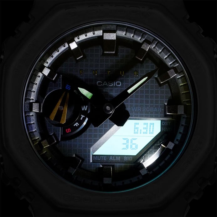 Casio G-Shock X FUTUR GA-2100FT-8ADR CasiOak Black Digital Analog Dial Black Transparent Resin Band