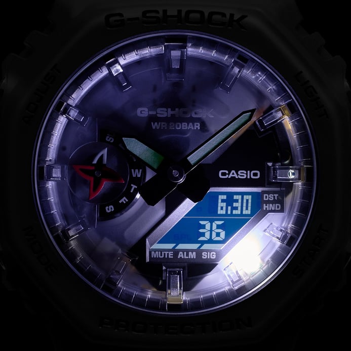 Casio G-Shock GA-2100NNJ-8ADR CasiOak Ninja Series Digital Analog Dial Semi Transparent Resin Band