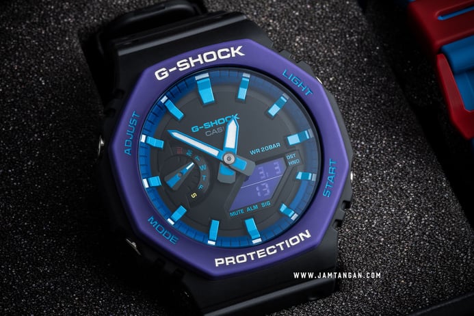 Casio G-Shock GA-2100THS-1ADR Special Colour Digital Analog Dial Black Resin Strap