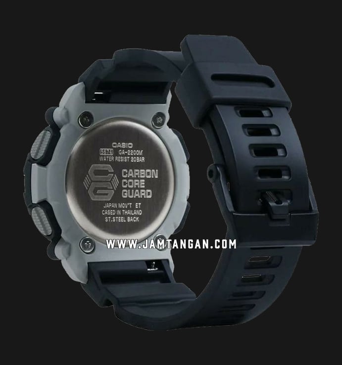 Casio G-Shock GA-2200M-1ADR Carbon Core Guard Black Digital Analog Dial Black Resin Band