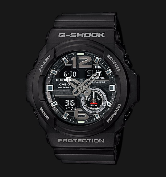 Casio G-Shock GA-310-1ADR Black Digital Analog Dial Black Resin Strap