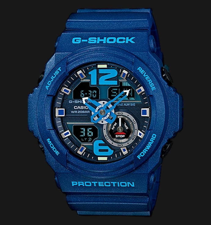 Casio G-Shock GA-310-2ADR Blue Digital Analog Dial Blue Resin Strap