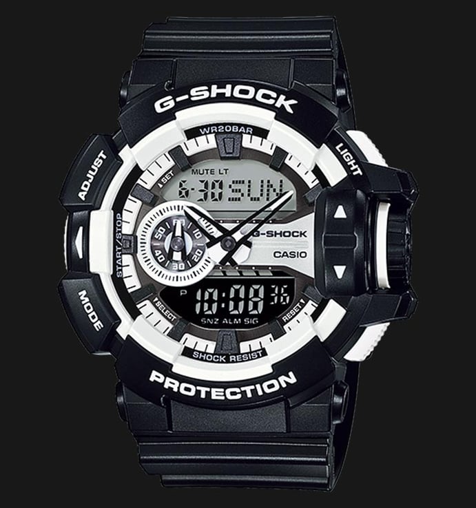 Casio G-Shock GA-400-1ADR Men Digital Analog Dial Black Resin Band