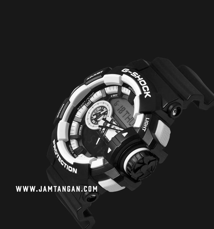 Casio G-Shock GA-400-1ADR Men Digital Analog Dial Black Resin Band
