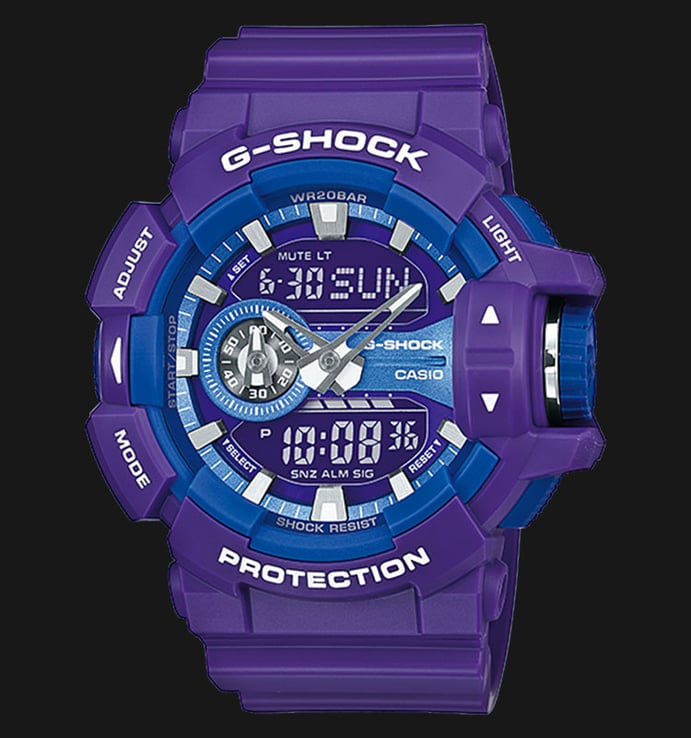 Casio G-Shock GA-400A-6ADR Men Digital Analog Dial Purple Resin Strap