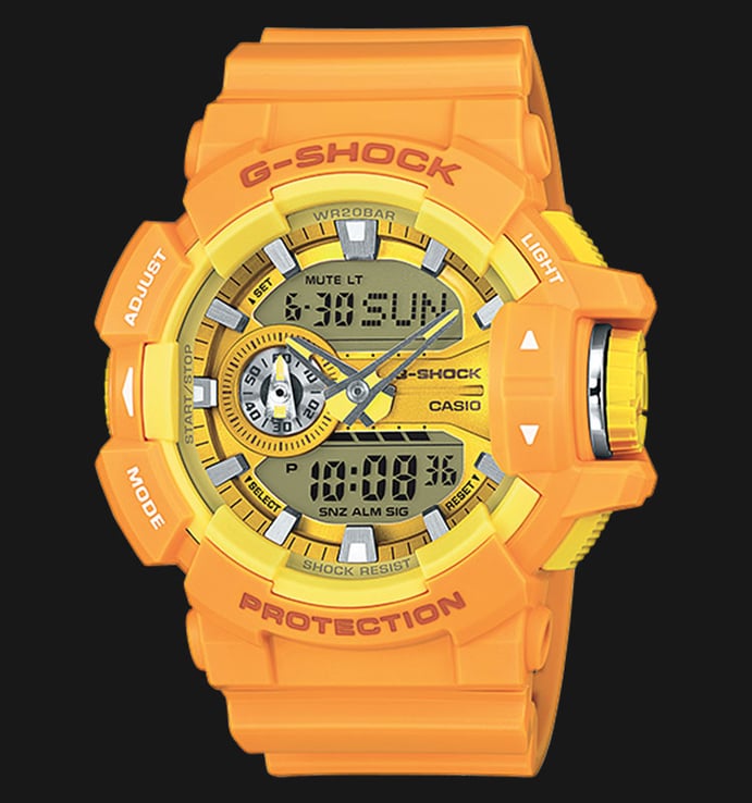 Casio G-Shock GA-400A-9ADR Men Digital Analog Dial Orange Resin Strap