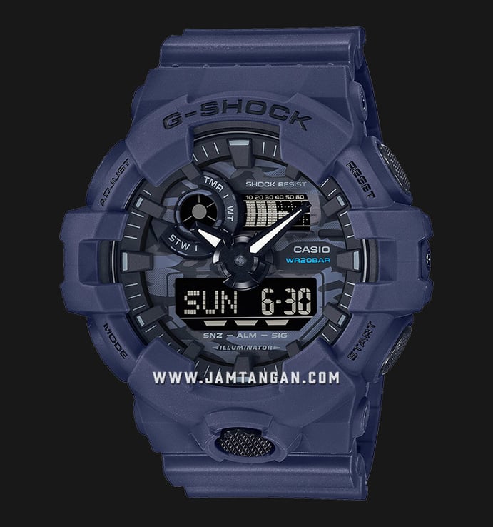 Casio G-Shock Special Color GA-700CA-2A Digital Analog Dial Blue Resin Strap