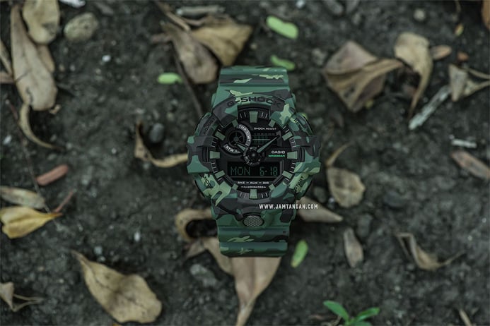 Casio G-Shock GA-700CM-3ADR Camouflage Series Digi-Ana Green Woodland Camouflage Resin Band