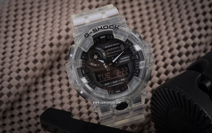 Casio G-Shock GA-700SKE-7ADR Transparent Pack Men Digital Analog Dial Clear Resin Band