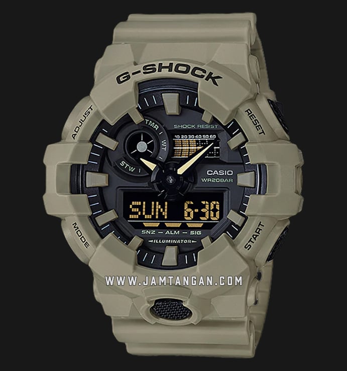 Casio G-Shock GA-700UC-5ADR Digital Analog Dial Tan Resin Strap
