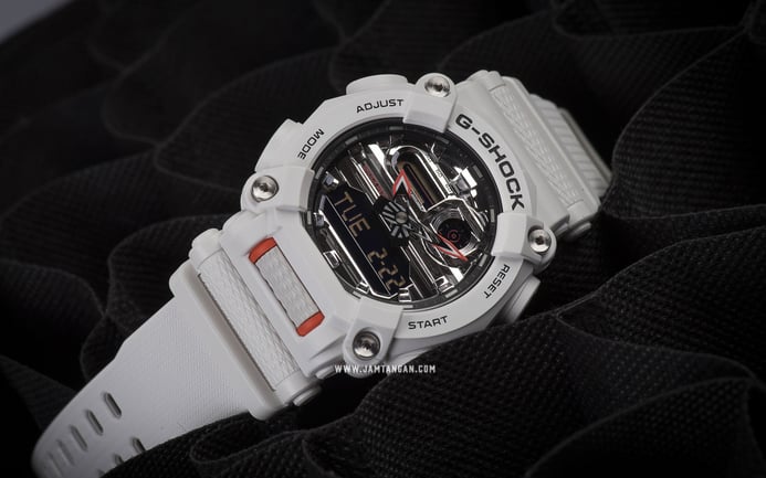 Casio G-Shock GA-900AS-7ADR Garish Digital Analog Dial White Resin Band