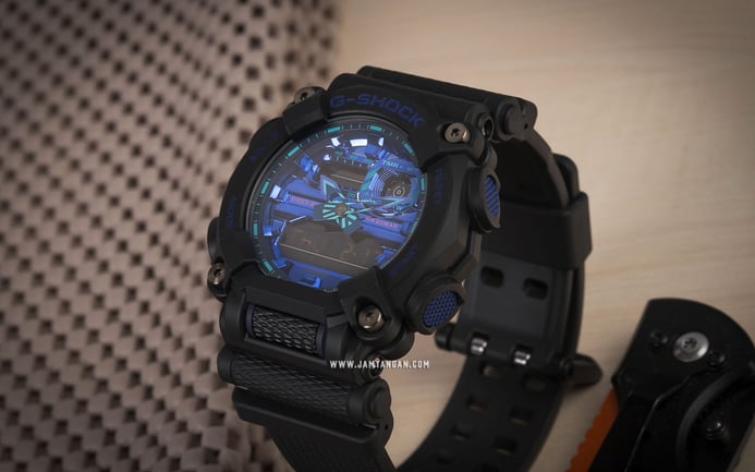 Casio G-Shock GA-900VB-1ADR Virtual Blue Digital Analog Dial Black Resin Band