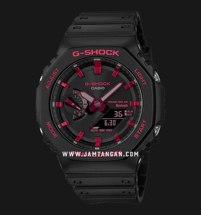Casio G-Shock GA-B2100BNR-1ADR CasiOak Ignite Red Series Digital Analog Dial Black Resin Band