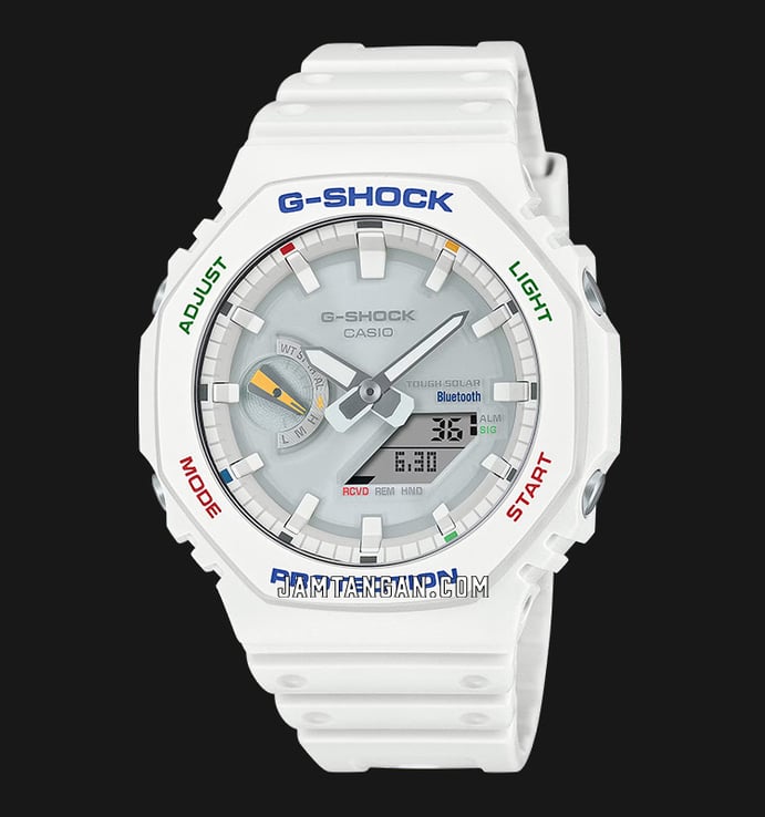 Casio G-Shock GA-B2100FC-7ADR CasiOak Splashes Of Colorful Accents Digital Analog Dial Resin Band