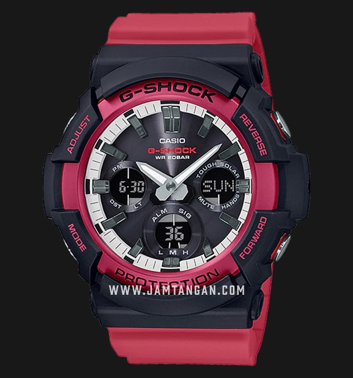 Casio G-Shock GAS-100RB-1ADR Special Color Models Digital Analog Dial Red Resin Band