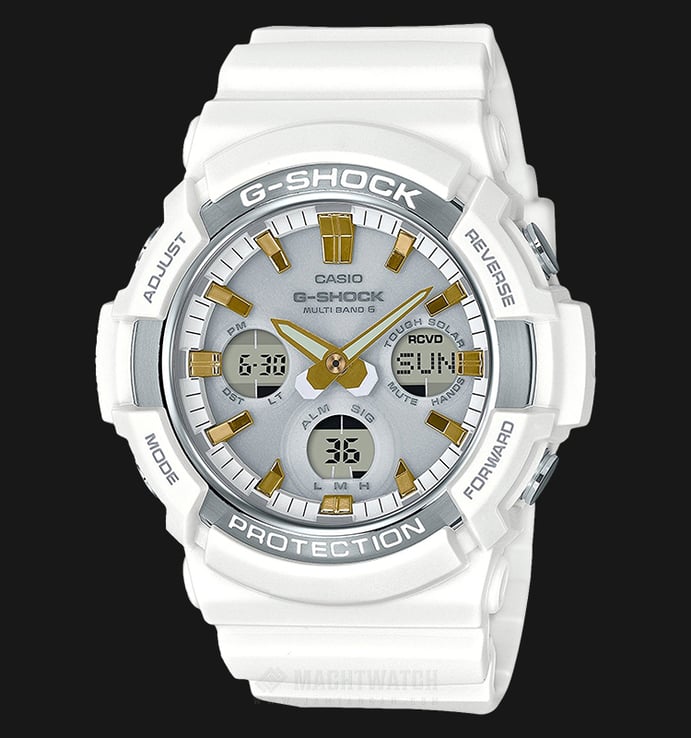 Casio G-Shock GAW-100GA-7AJF Men Digital Analog Watch White Resin Band