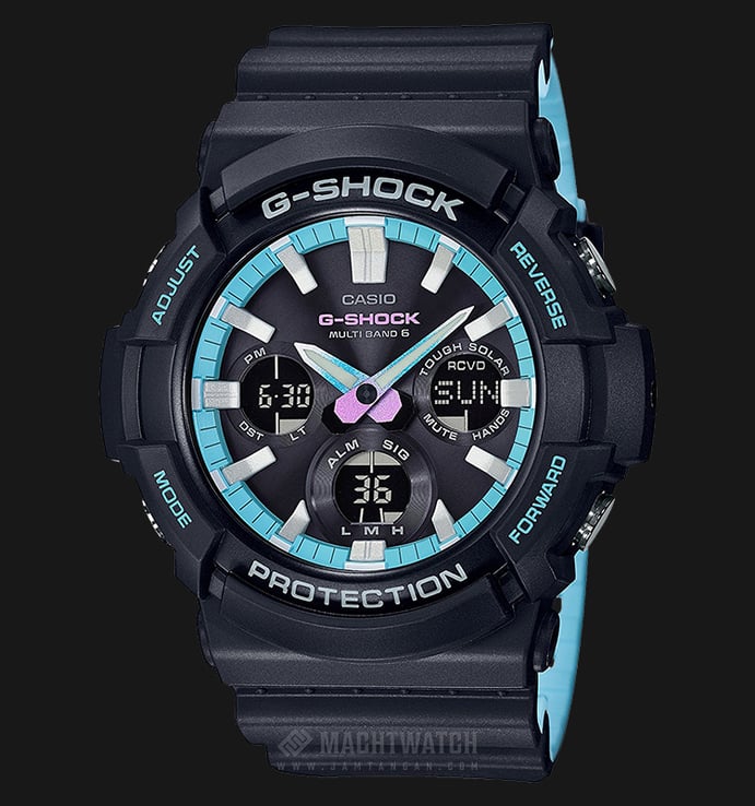 Casio G-Shock GAW-100PC-1AJF Neon Accent Color Multiband 6 Digital Analog Dial Black Resin Band