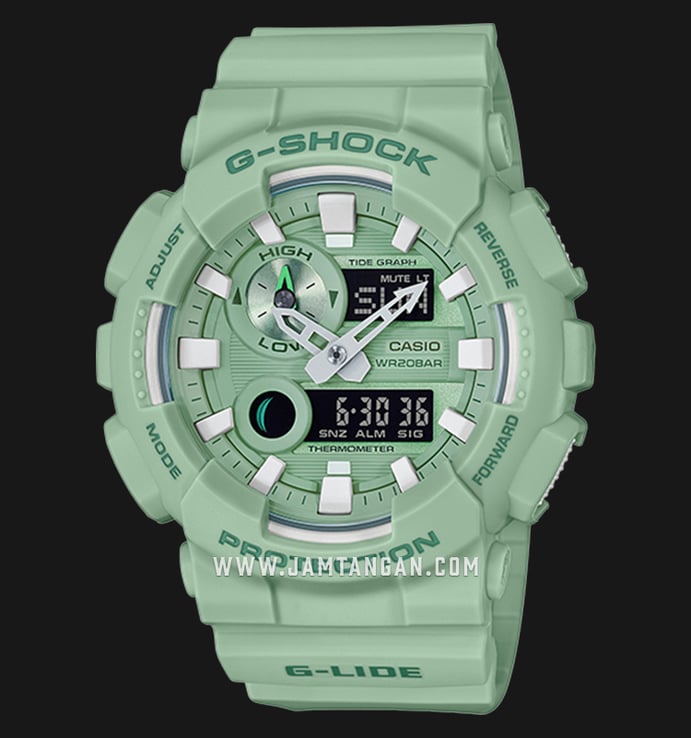 Casio G-Shock G-Lide GAX-100CSB-3ADR Digital Analog Dial Green Resin Strap