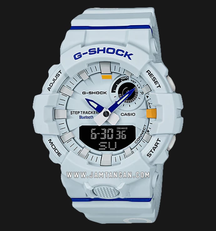 Casio G-Shock GBA-800DG-7ADR G-Squad Men Digital Analog Dial White Resin Band