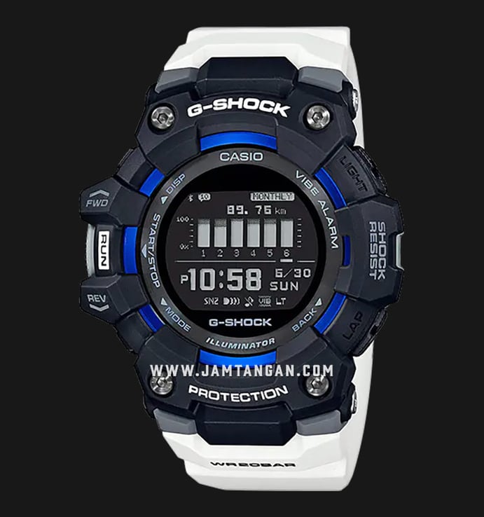 Casio G-Shock Move GBD-100-1A7JF Black Digital Dial White Resin Band