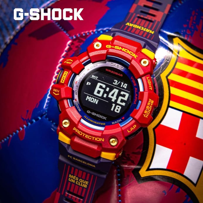 Casio G-Shock Move GBD-100BAR-4JR X FC Barcelona Matchday Digital Dial Dual Tone Resin Band