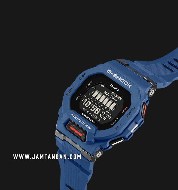 Casio G-Shock GBD-200-2DR G-Squad Men Black Digital Dial Blue Resin Band