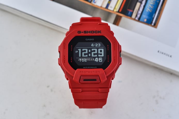 Casio G-Shock GBD-200RD-4DR Red Out Men Black Digital Dial Red Resin Band