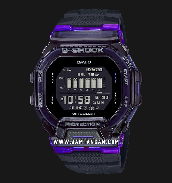 Casio G-Shock GBD-200SM-1A6DR G-Squad Vital Bright Men Black Digital Dial Black Resin Band
