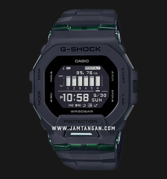 Casio G-Shock G-Squad GBD-200UU-1DR Black Digital Dial Black Resin Band