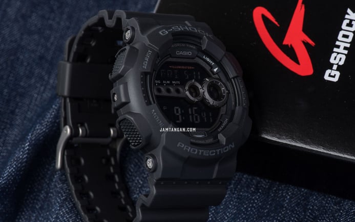 Casio G-Shock GD-100-1BDR Men Black Digital Dial Black Resin Band