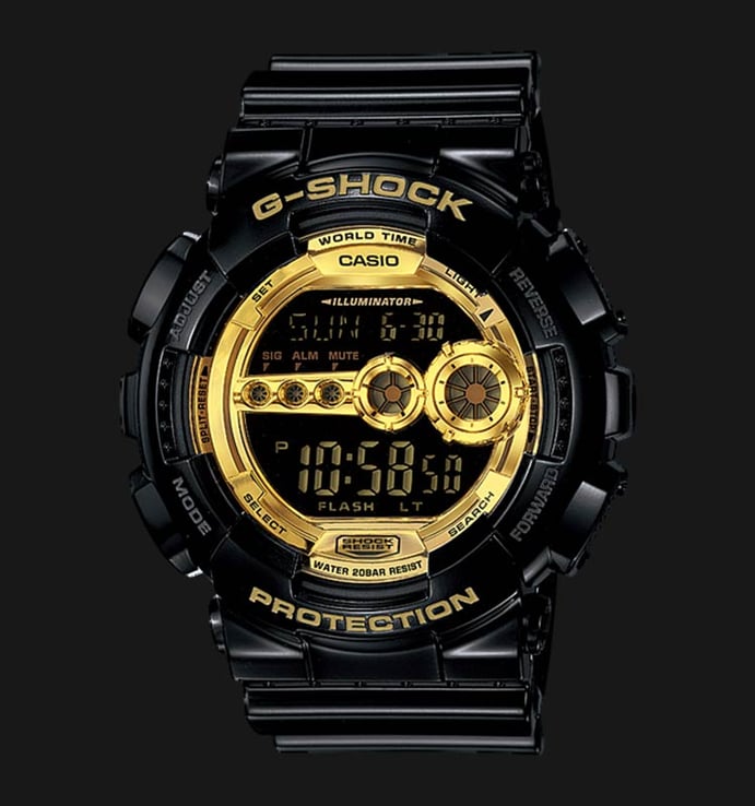 Casio G-Shock GD-100GB-1DR Men Digital Dial Black Resin Band