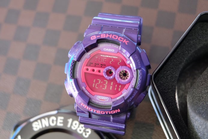 Casio G-Shock GD-100SC-6DR Ladies Pink Digital Dial Purple Resin Band