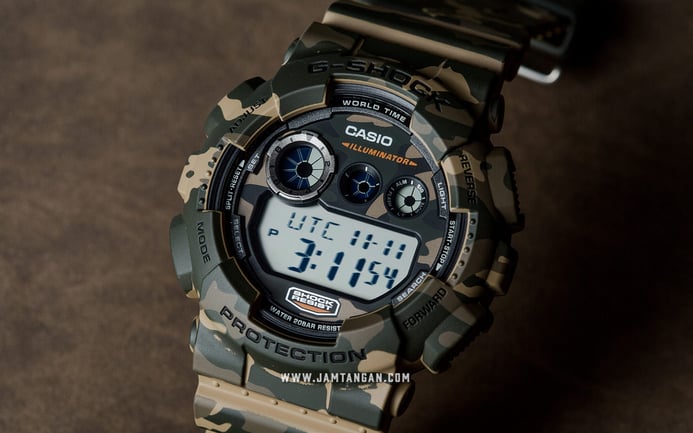 Casio G-Shock GD-120CM-5DR Camouflage Series Digital Dial Brown Camouflage Resin Band