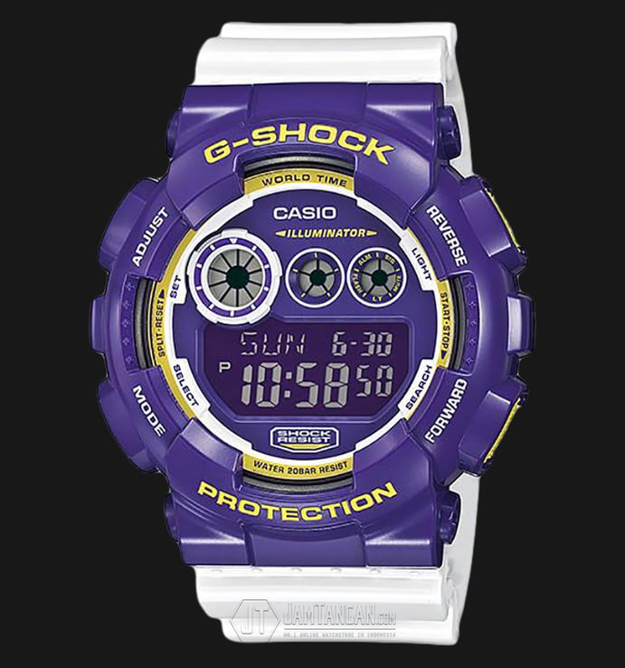 Casio G-Shock GD-120CS-6DR Digital Purple Dial White Resin Band