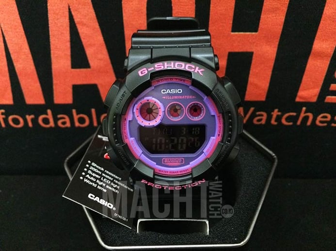 Casio G-Shock GD-120N-1B4DR Purple Digital Dial Black Resin Strap