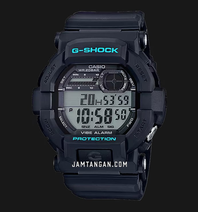 Casio G-Shock GD-350-1CDR Vibe Alarm Digital Dial Black Resin Band
