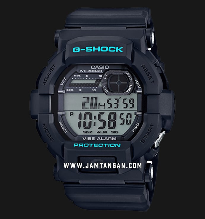 Casio G-Shock GD-350-1CR Digital Dial Black Resin Band