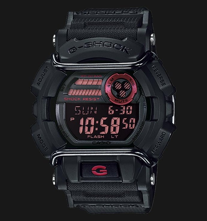 Casio G-Shock Standard GD-400-1DR Black Digital Dial Black Resin Strap