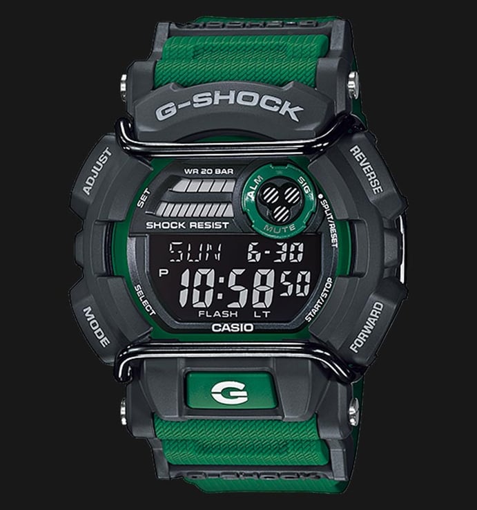 Casio G-Shock GD-400-3DR Digital Dial Green Resin Strap