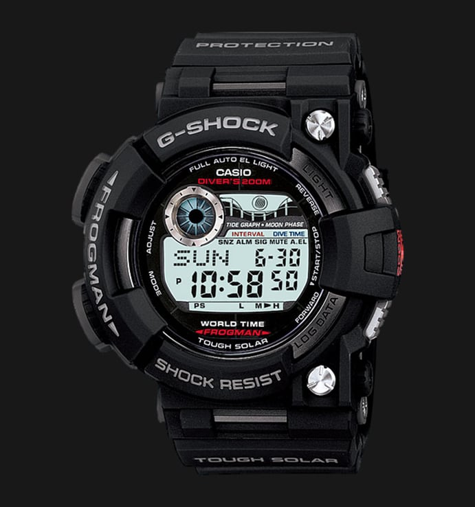 Casio G-Shock GF-1000-1DR Frogman Diagital Dial Black Resin Band