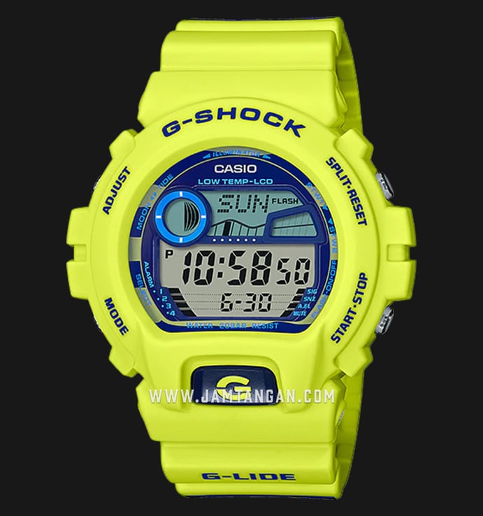 Casio G-Shock GLX-6900SS-9DR G-Lide Digital Dial Yellow Resin Band