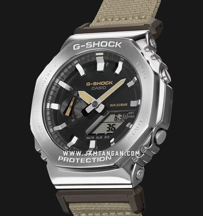 Casio G-Shock GM-2100C-5ADR CasiOak Utility Metal Covered Series Digi Analog Dial Cloth Band