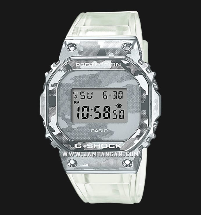 Casio G-Shock GM-5600SCM-1JF Metal Covered Digital Dial Clear Resin Strap