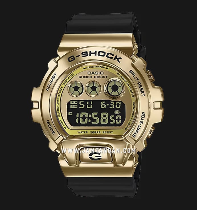 Casio G-Shock GM-6900G-9DR Metal Covered 25th Anniversary Gold Digital Dial Black Resin Band