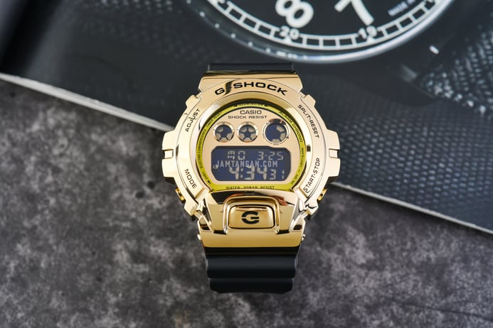 Casio G-Shock GM-6900G-9DR Metal Covered 25th Anniversary Gold Digital Dial Black Resin Band