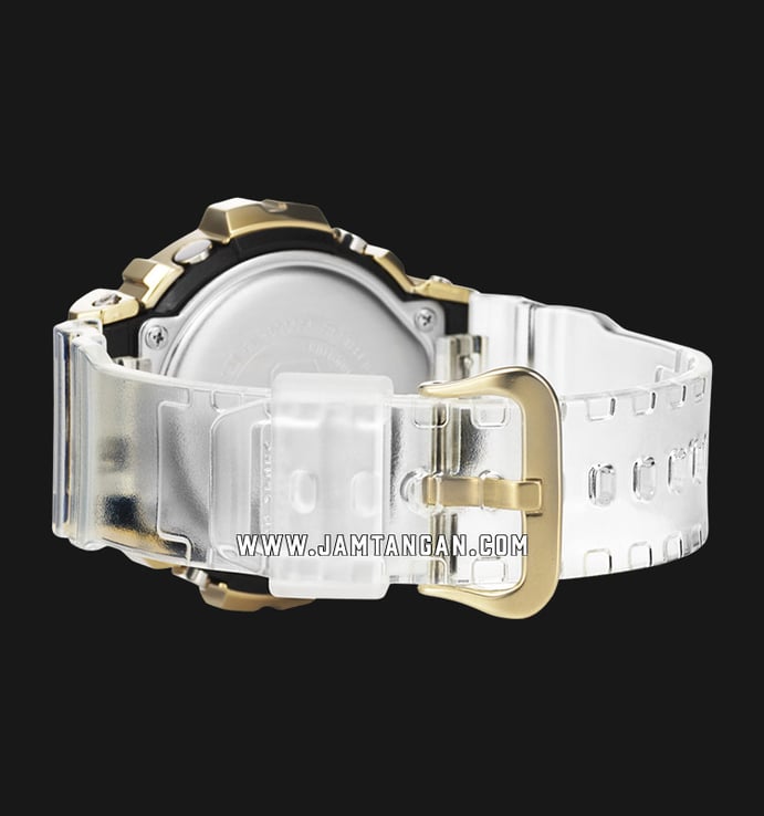 Casio G-Shock GM-6900SG-9DR Gold Ingot Collection Metal Covered Digital Dial Clear Resin Band