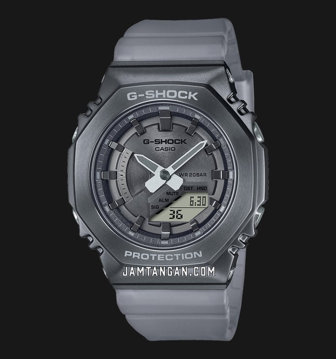 Casio G-Shock Women GM-S2100MF-1ADR Midnight Fog Series Digital Analog Dial Grey Clear Resin Band
